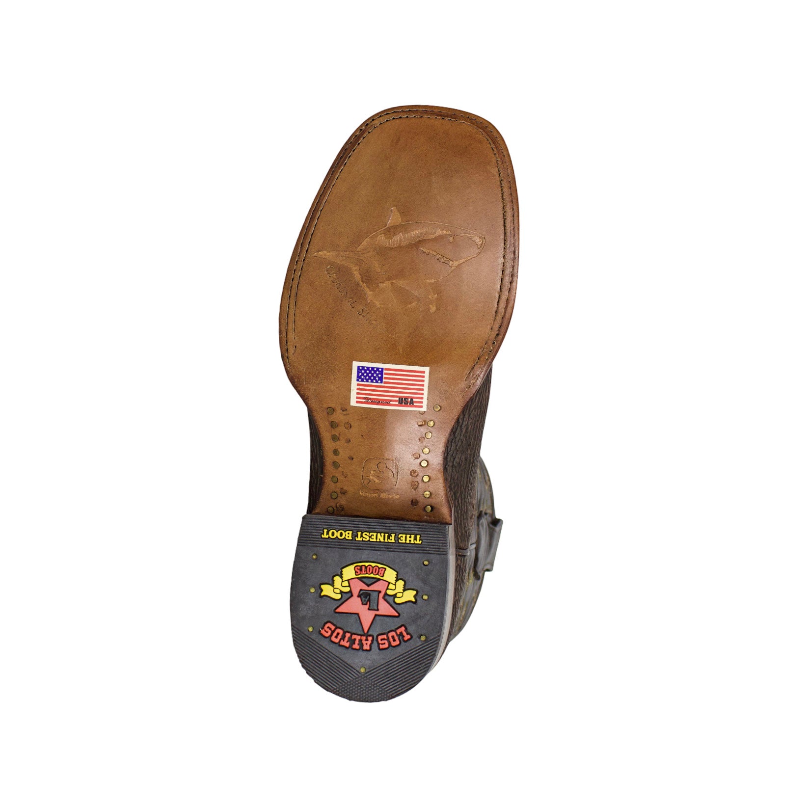 Los Altos Men Shark Rustic Brown 8220907 Square Toe Boot
