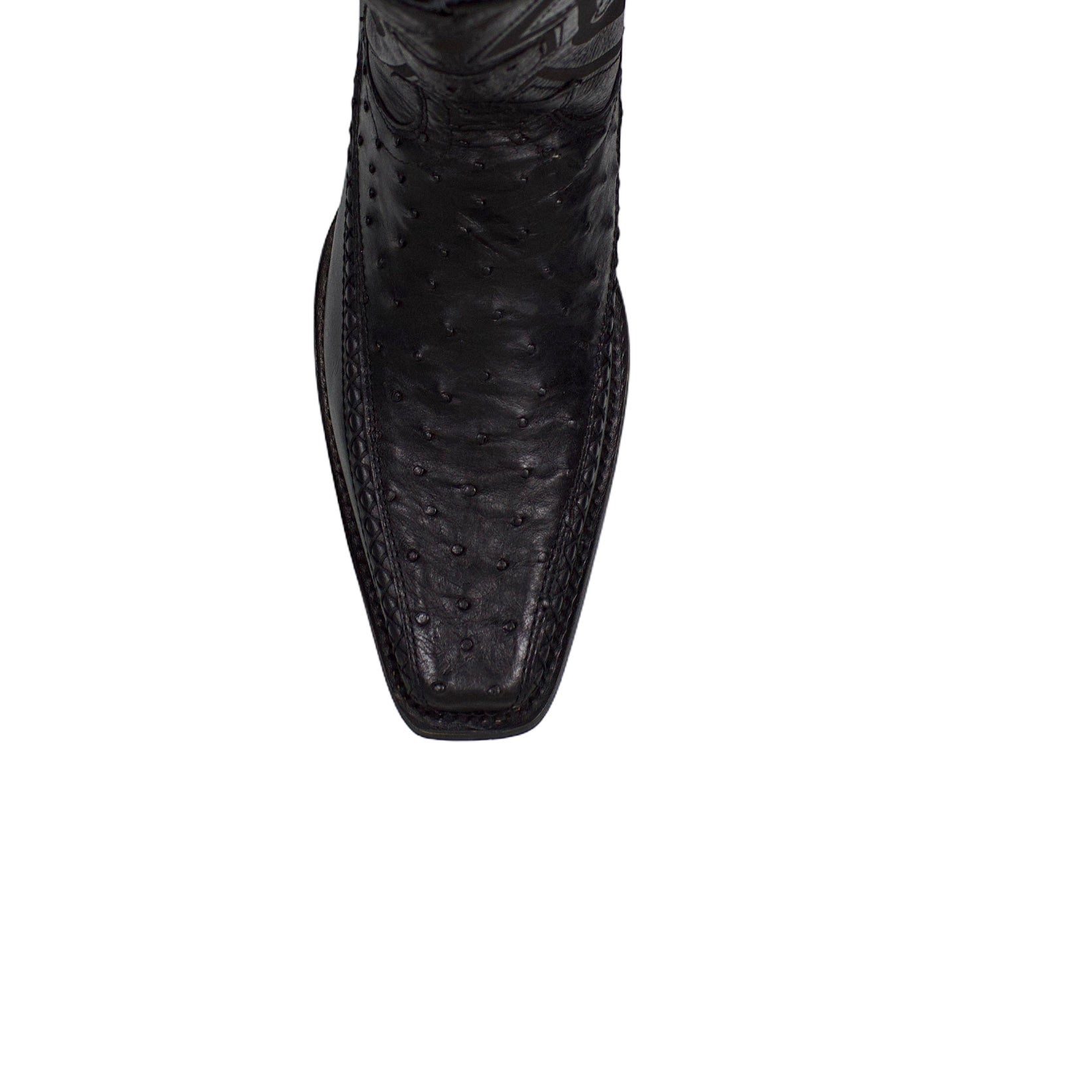Los Altos Men Ostrich Black Narrow European Square Toe 77LFI0305 Boot