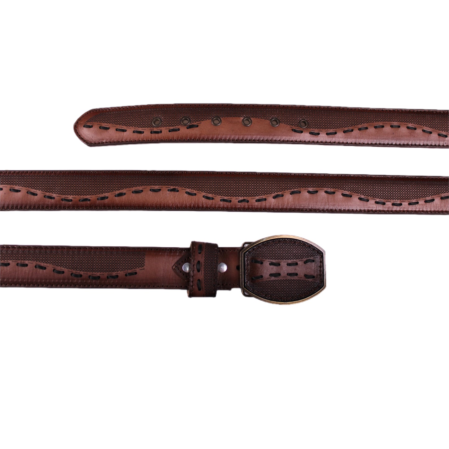 Brown Embroidery Leather Belt