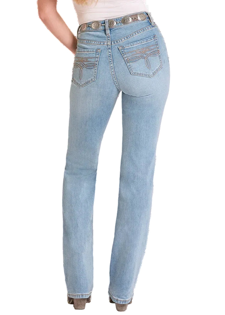Rock & Roll High Rise Distressed Modest Bootcut Jeans BW1HD09079