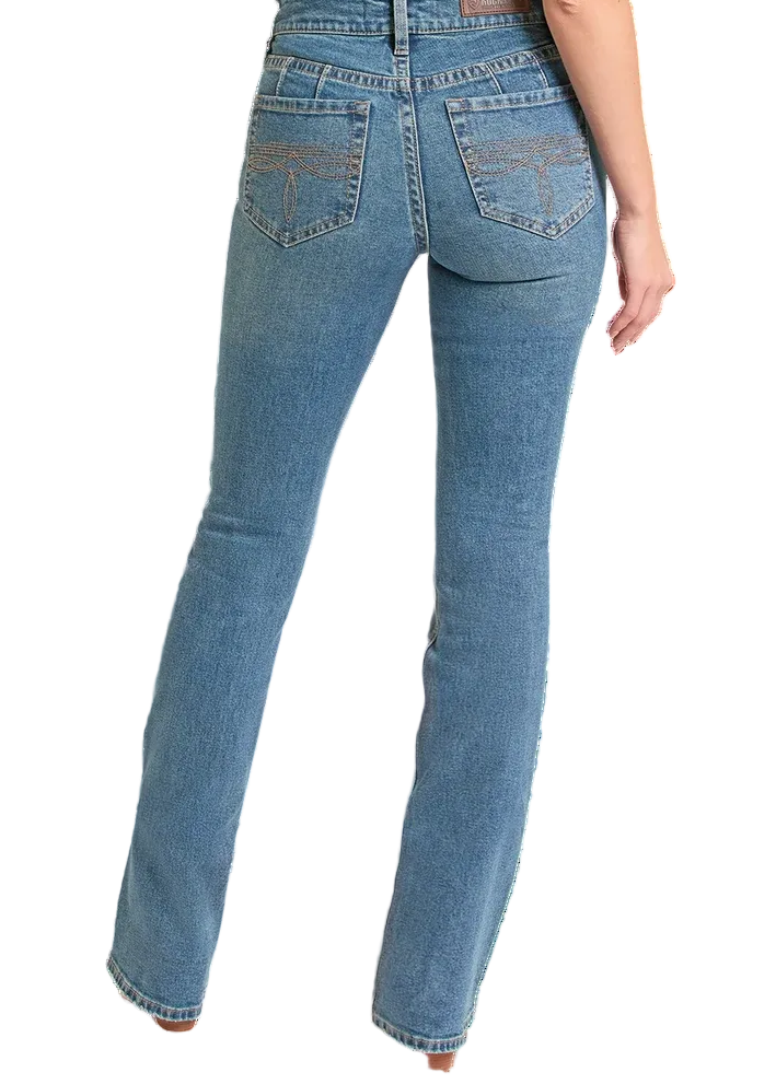 Rock & Roll Women High Rise Double Coin Pocket Bootcut Jeans BW4HD09084
