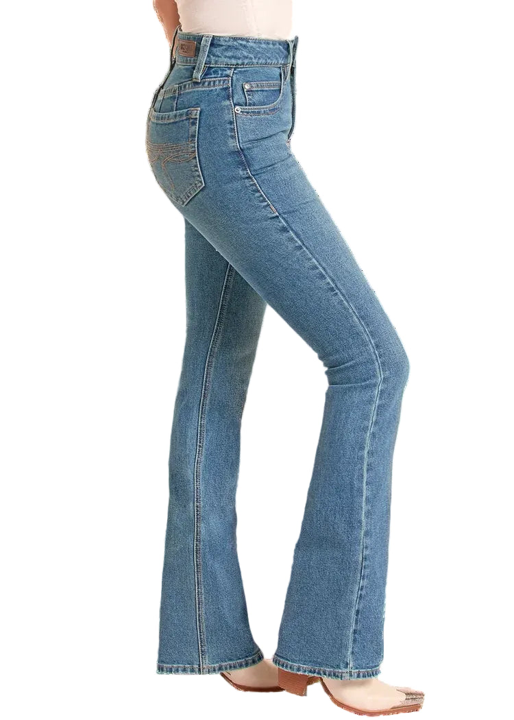 Rock & Roll Women High Rise Double Coin Pocket Bootcut Jeans BW4HD09084