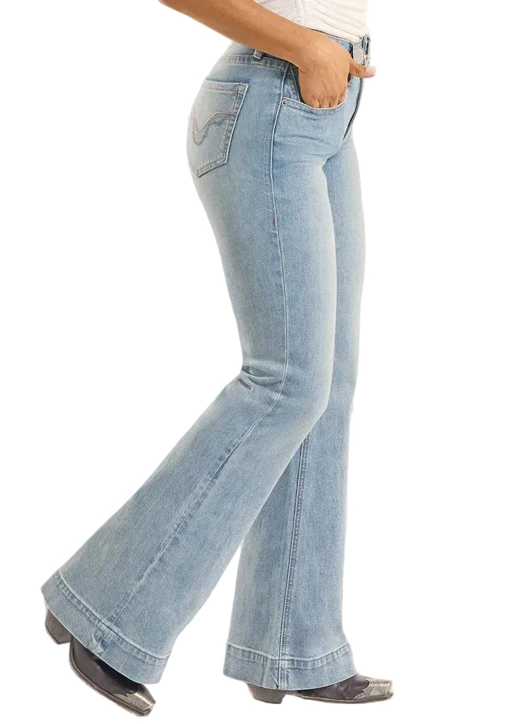 Rock & Roll Women Mid Rise Coin Pocket Denim Trousers Jean BW5MD09089