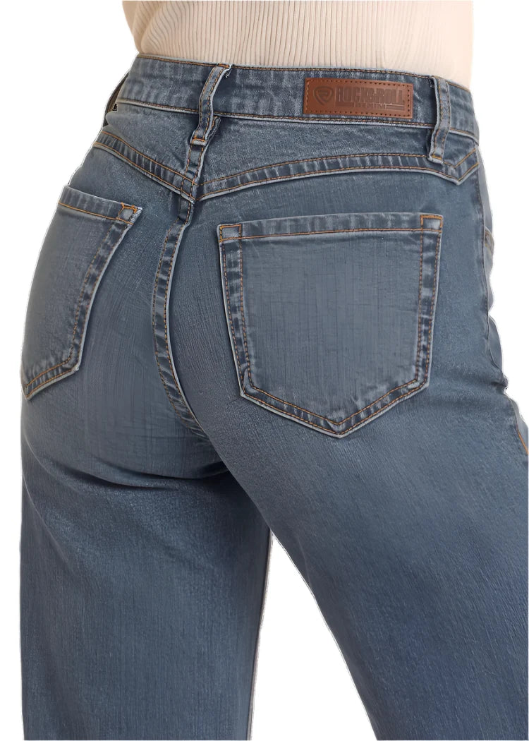 Rock & Roll Women Distressed Relaxed Flare Jeans BW6HD05339
