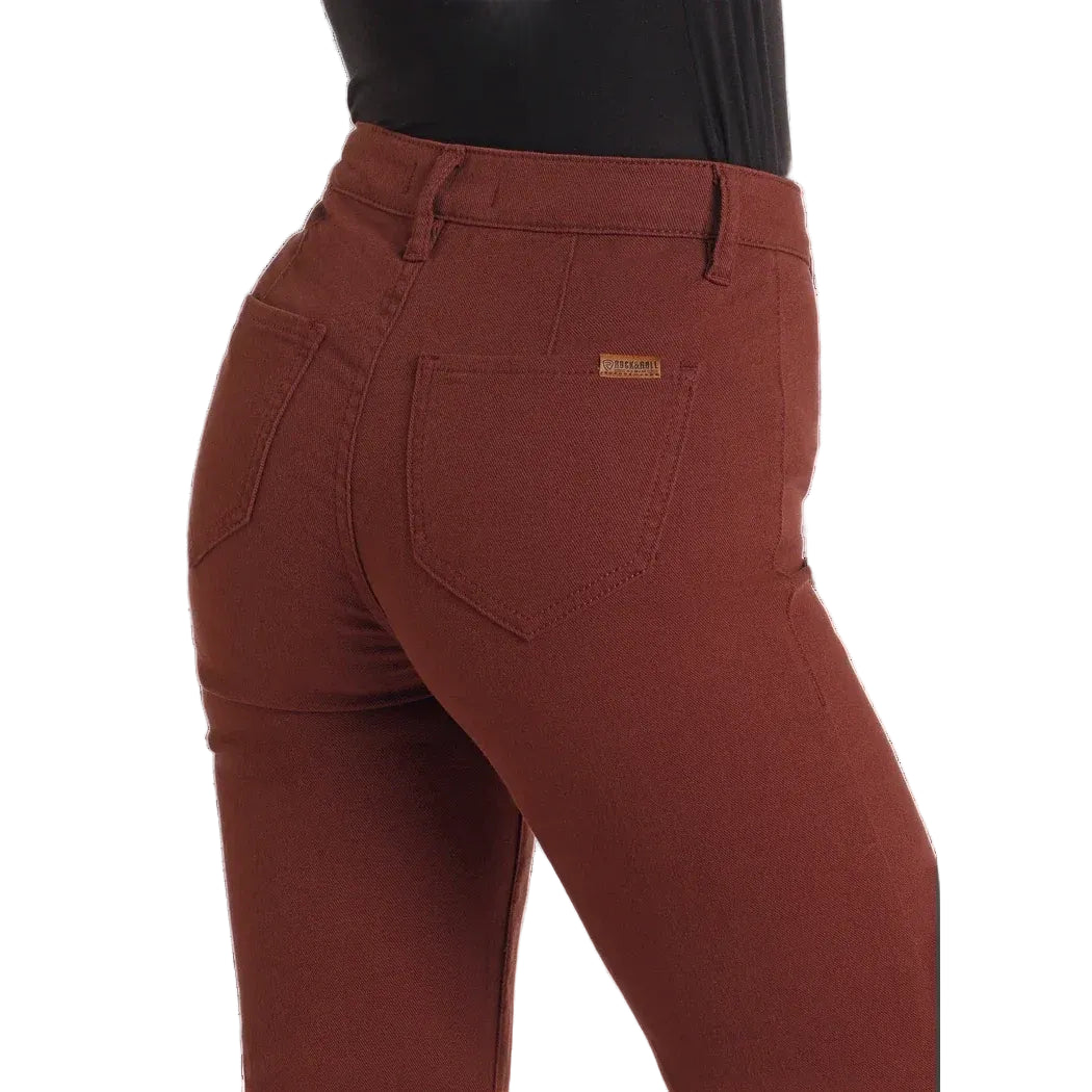 Rock & Roll Women Brick Red Wide Leg Flare Jeans BW8PD05308