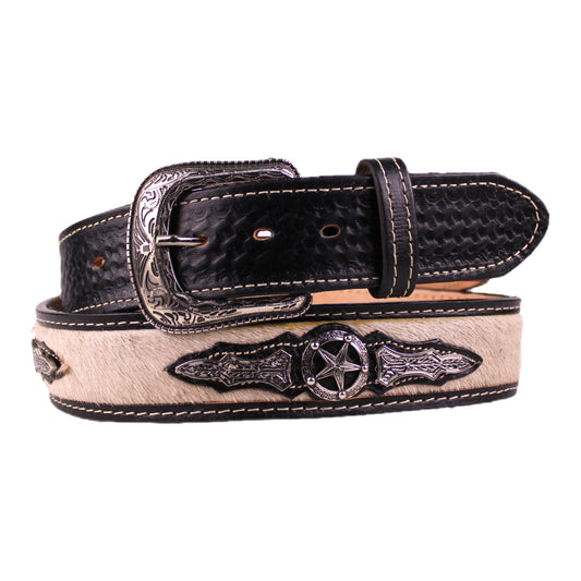 Star Conch Cow Hair Leather Belt