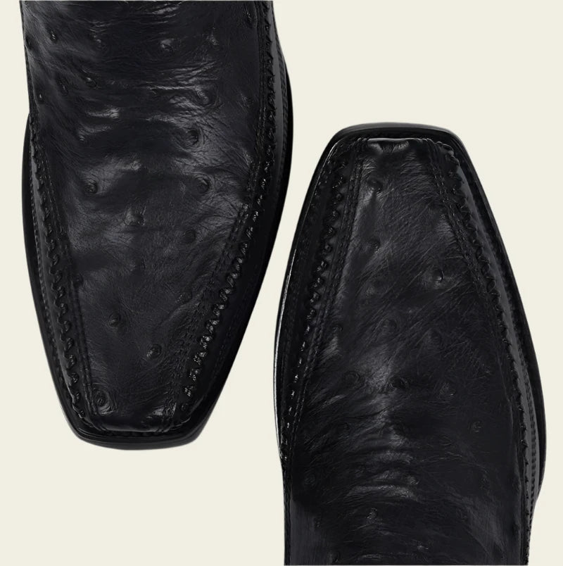 Cuadra MN Ostrich Narrow Square Toe Boot 1J2KA1 Black