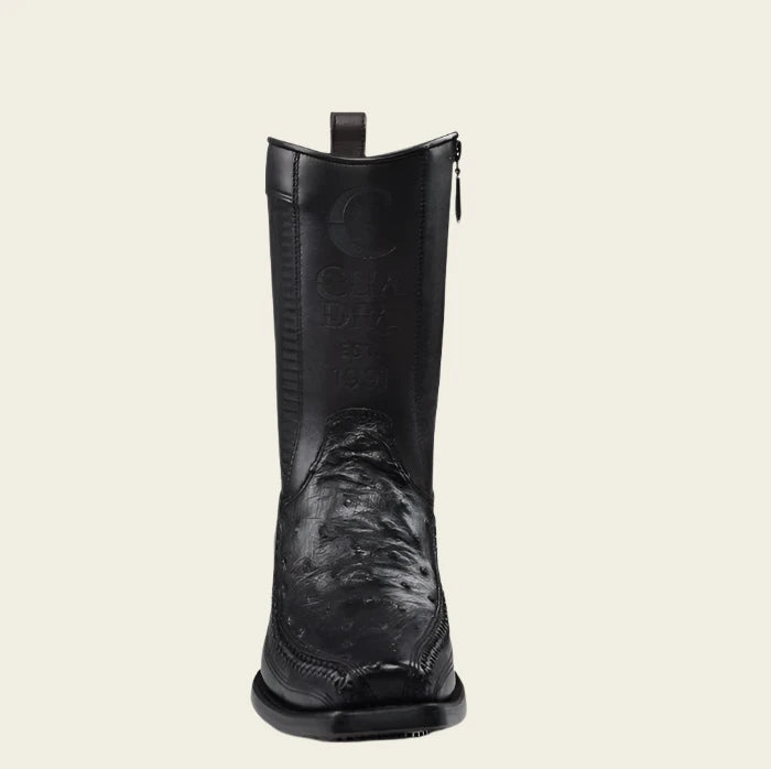 Cuadra MN Ostrich Narrow Square Toe Boot 1J2KA1 Black
