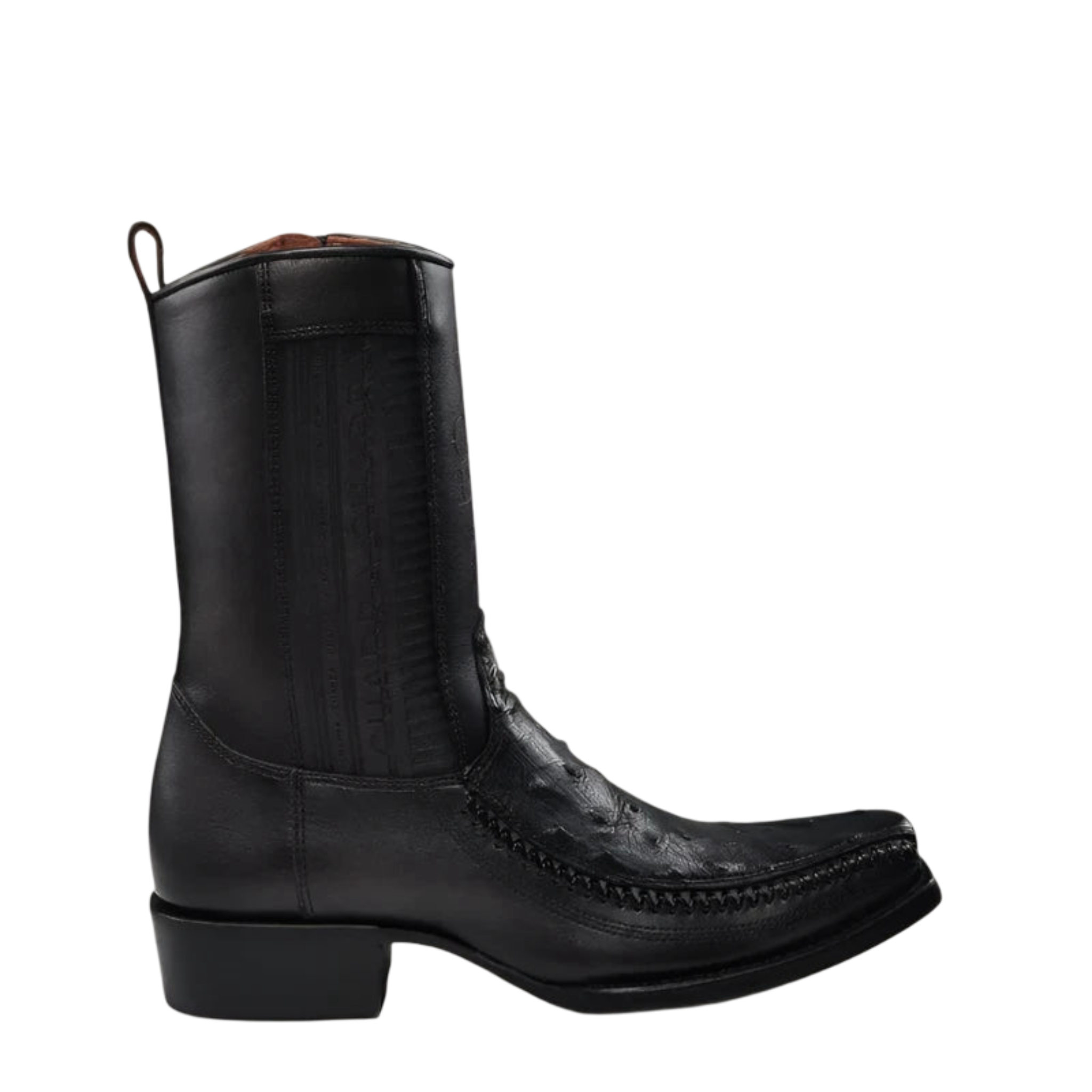 Cuadra MN Ostrich Narrow Square Toe Boot 1J2KA1 Black