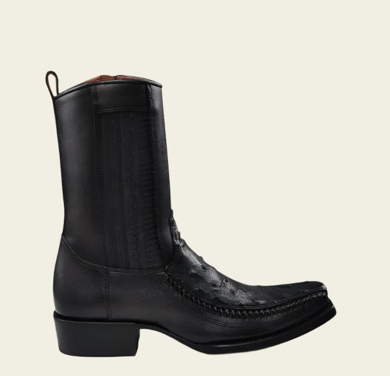 Cuadra MN Ostrich Narrow Square Toe Boot 1J2KA1 Black