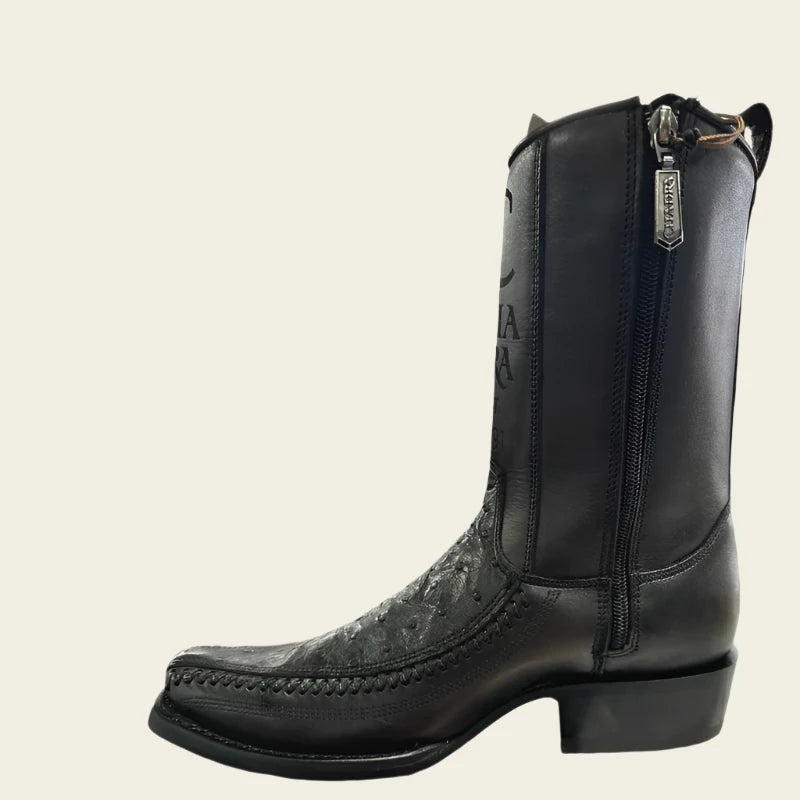 Cuadra MN Ostrich Narrow Square Toe Boot 1J2KA1 Black