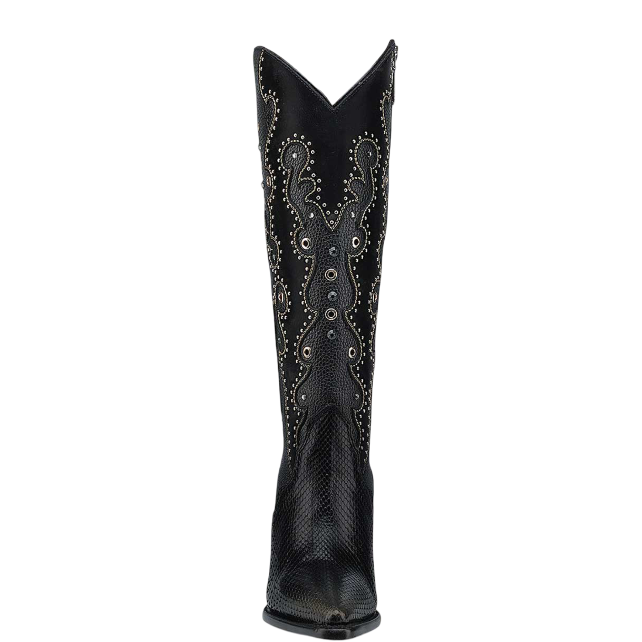 Cuadra WMN Python Knee-High Boots 4I14PH Black
