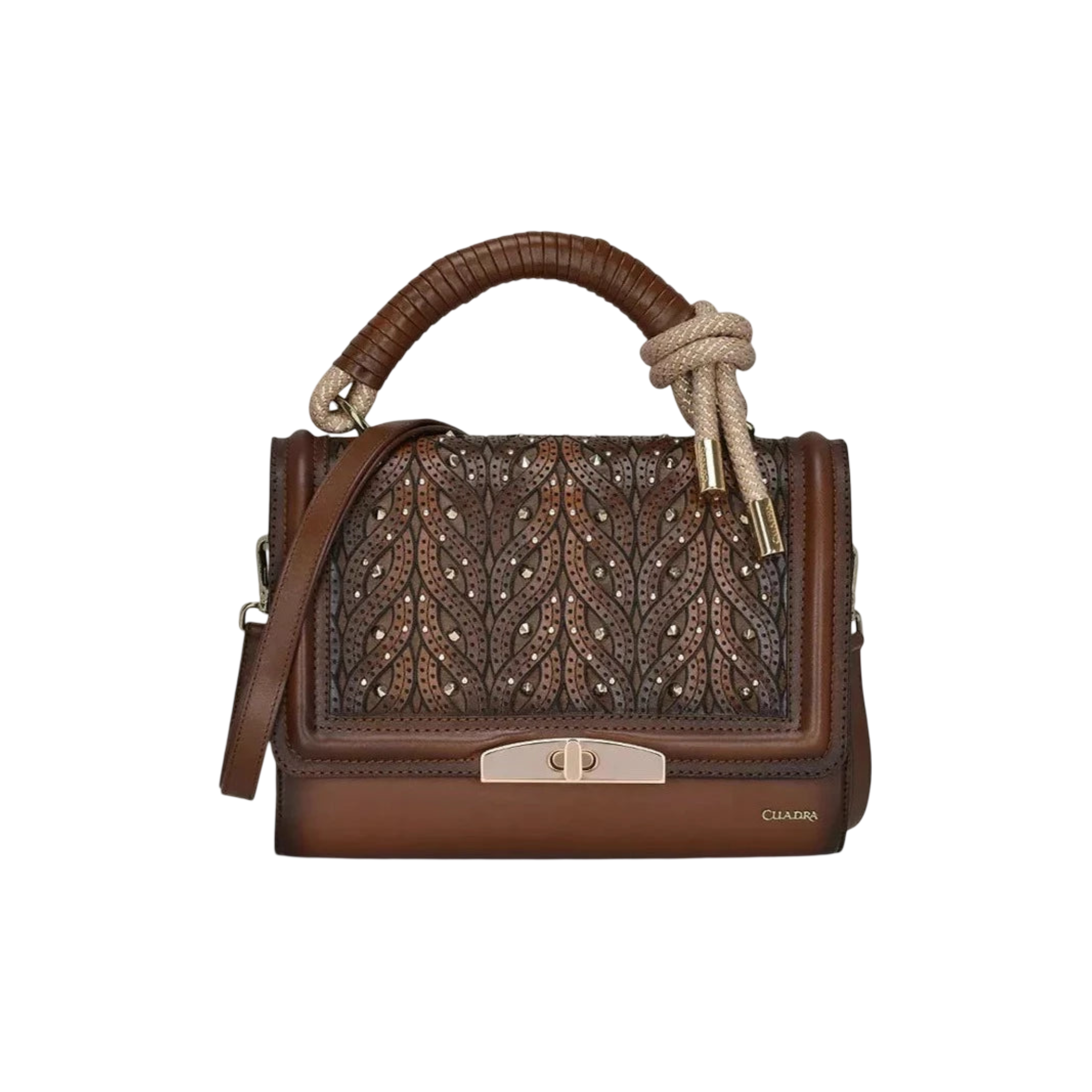 Cuadra WMN Cowhide Crystal Woven Bag BOD99RS Brown
