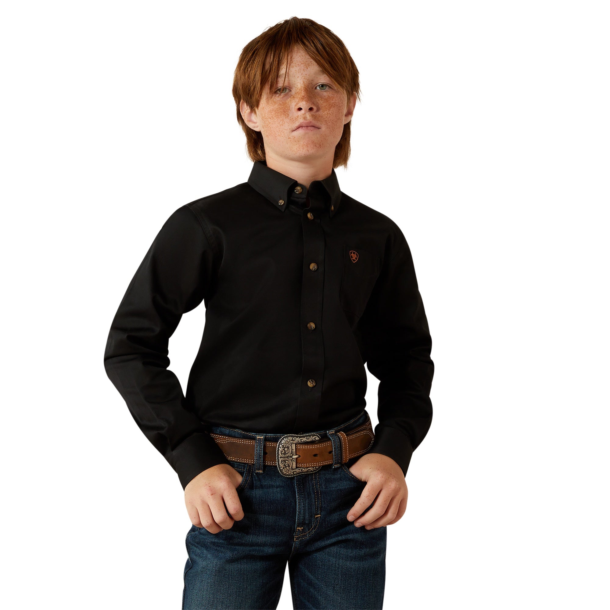 Ariat Boys 10030161 Solid Shirt