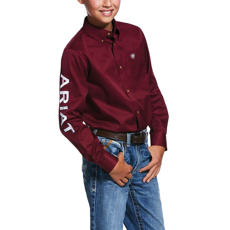 Ariat KID Burgundy/White shirt 10030163