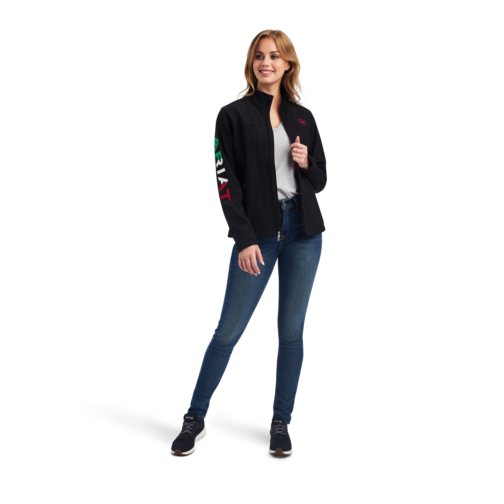 Ariat Women Black Mexico Logo Softshell 10043057 Jacket