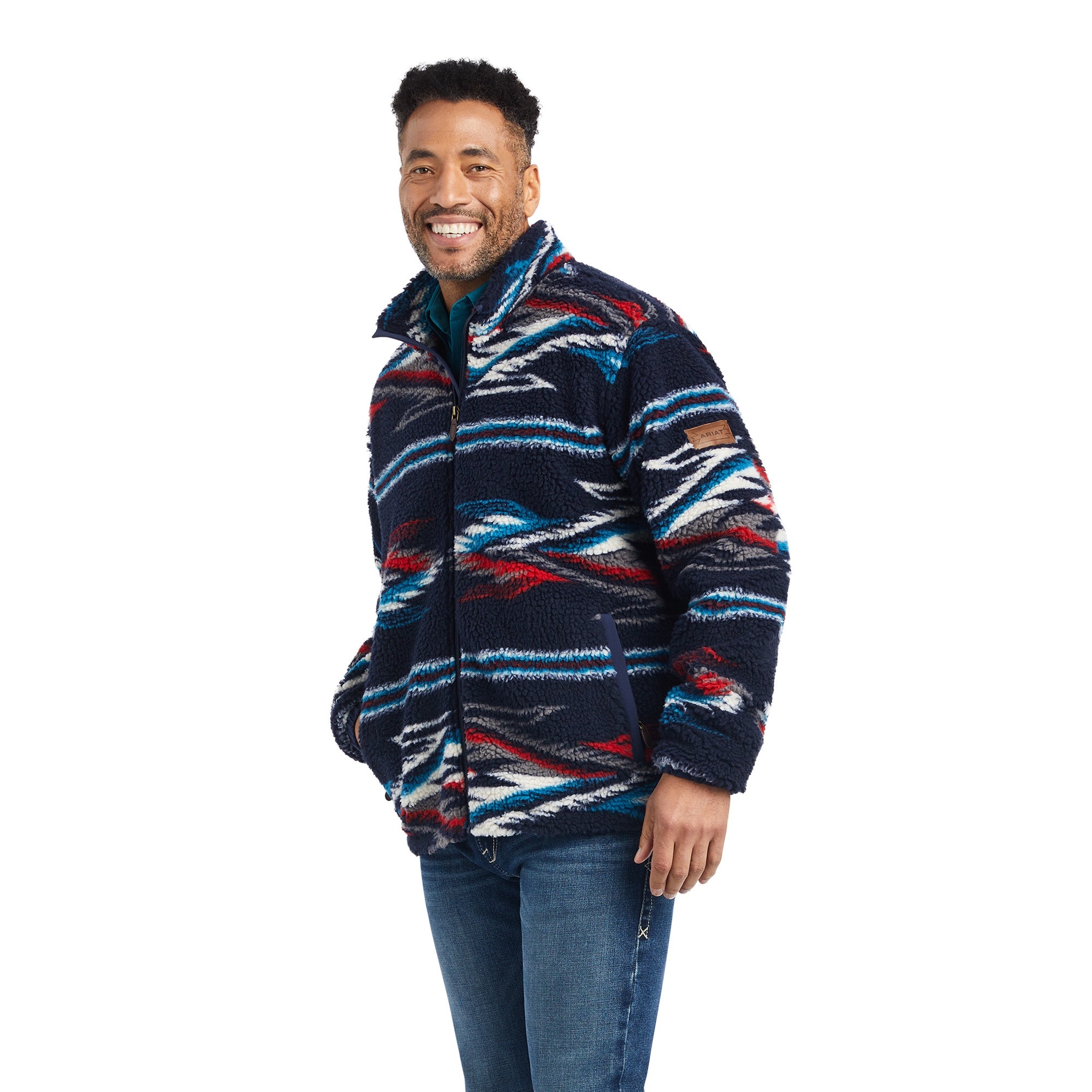 Ariat Men Fleece Chimayo New Mexico Navy 10042186 Jacket