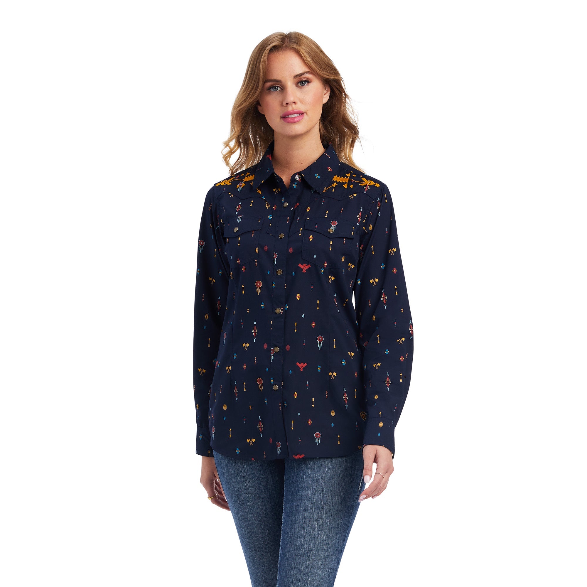 Ariat Women Navy Multi Print Shirt 10041677