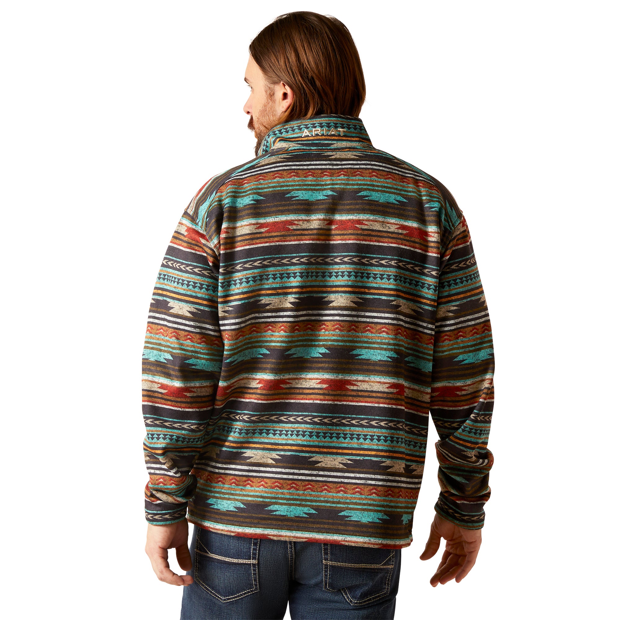Ariat Men Caldwell 1/4 Zip BIscay Bay Serape 10046668 Sweater