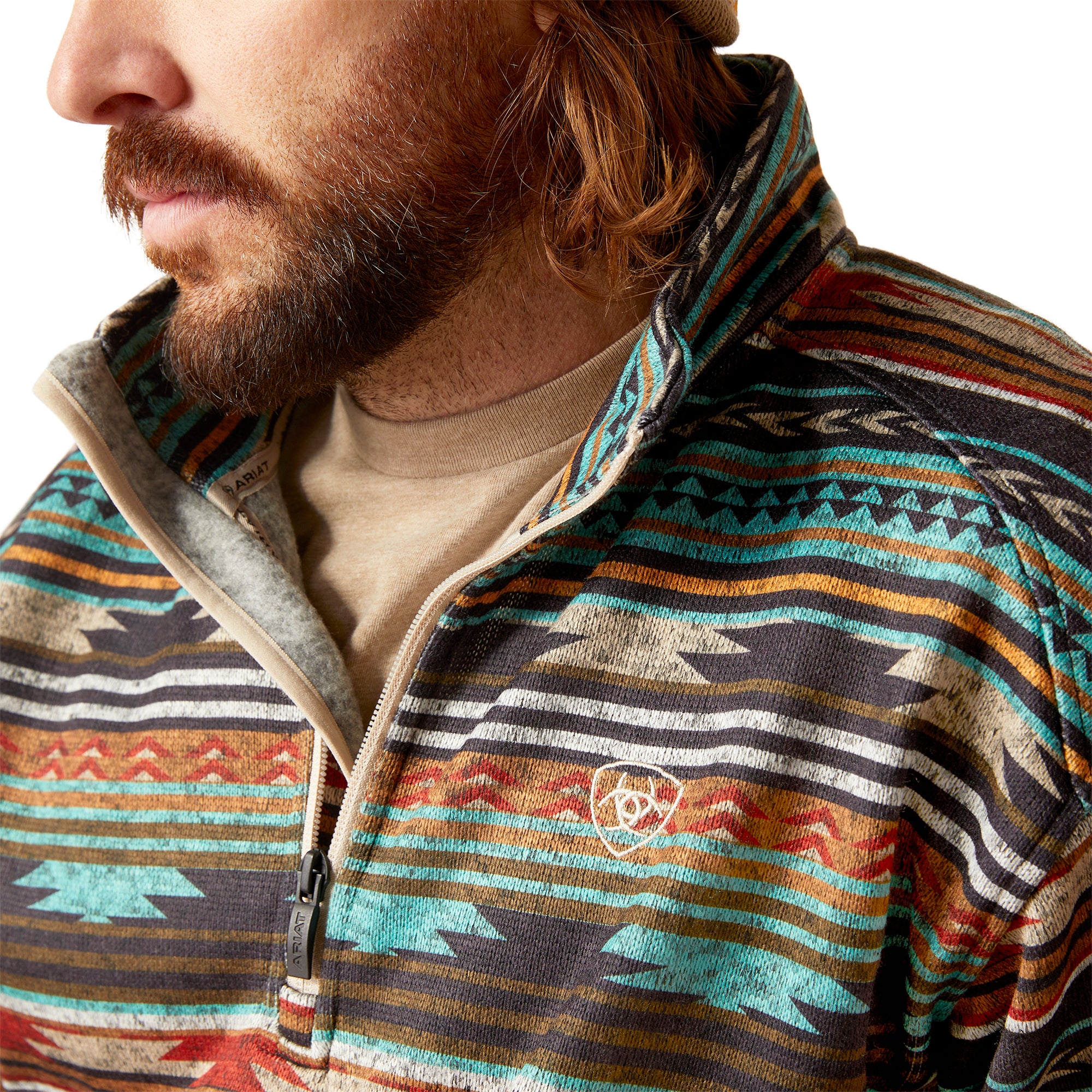 Ariat Men Caldwell 1/4 Zip BIscay Bay Serape 10046668 Sweater