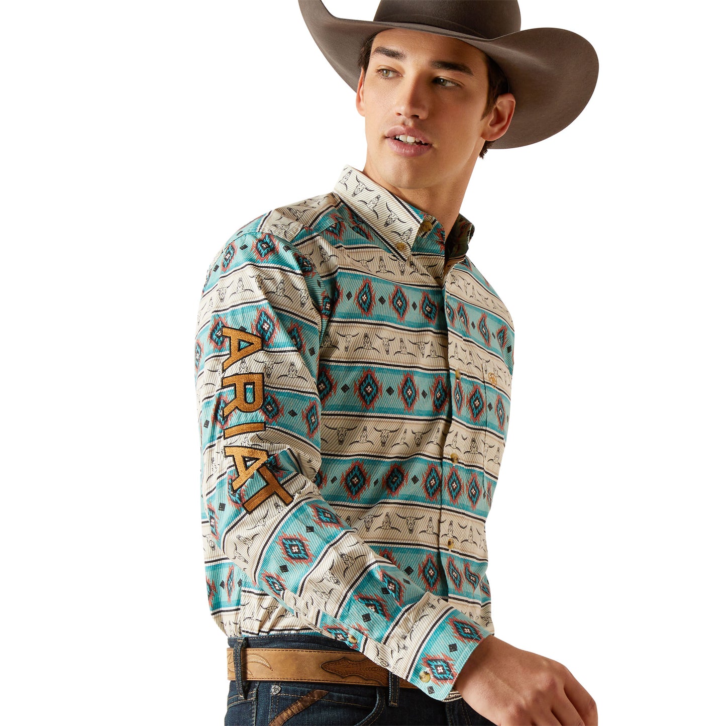 Ariat's Men Team Cruz Sandshell Fitted Shirt