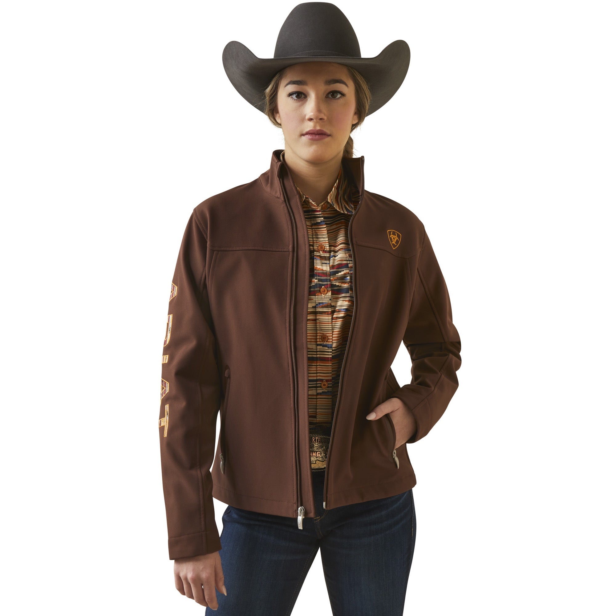Ariat Women Softshell Shaved Chocolate Chimayo 10046017 Jacket