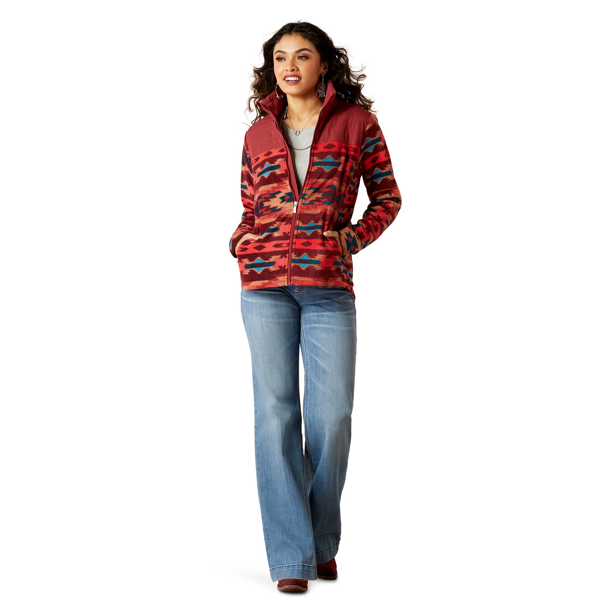 Ariat Women Prescott Fleece Campfire Print 10046038 Jacket