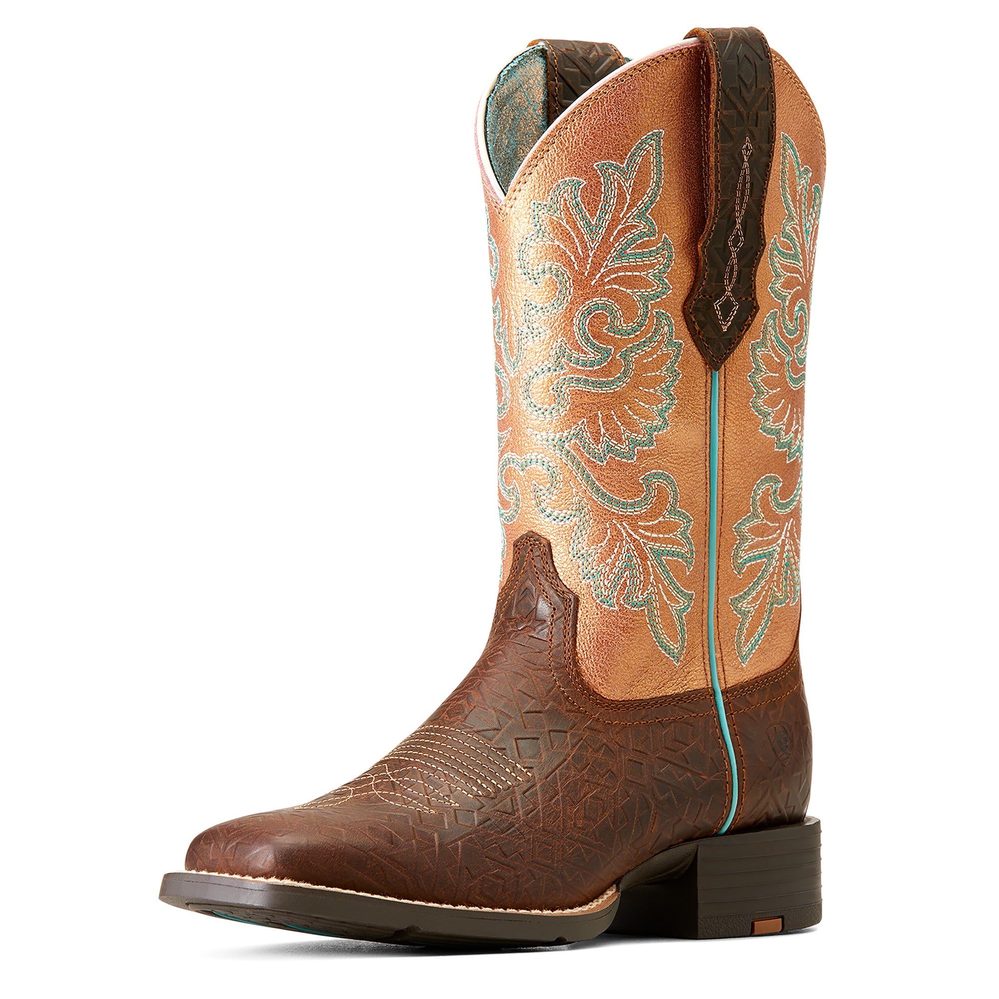 Ariat WMN Round Up Wide Square Toe StretchFit Western Boot 10047039