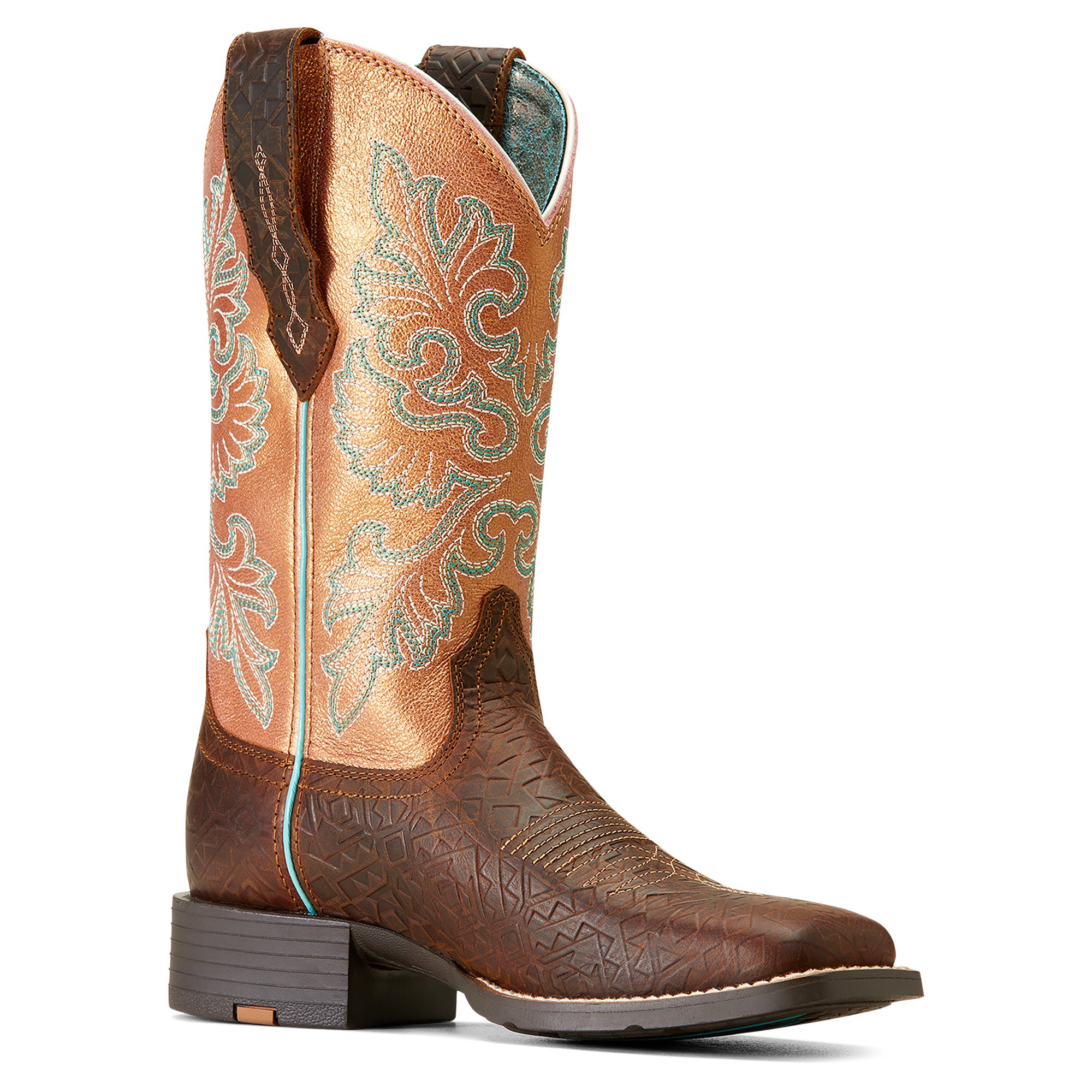 Ariat WMN Round Up Wide Square Toe StretchFit Western Boot 10047039