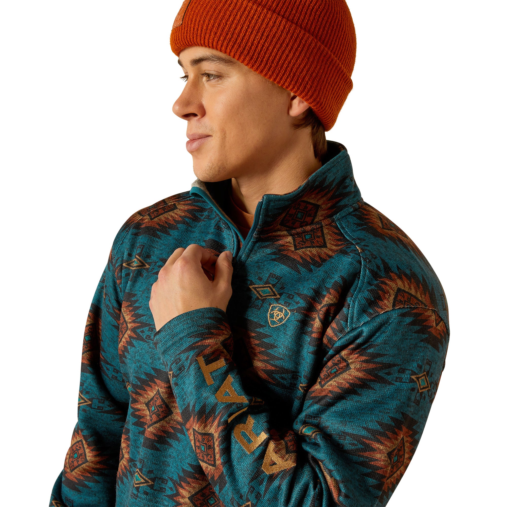 Ariat Men Caldwell Logo 1/4 ZP 10053016 Sweater