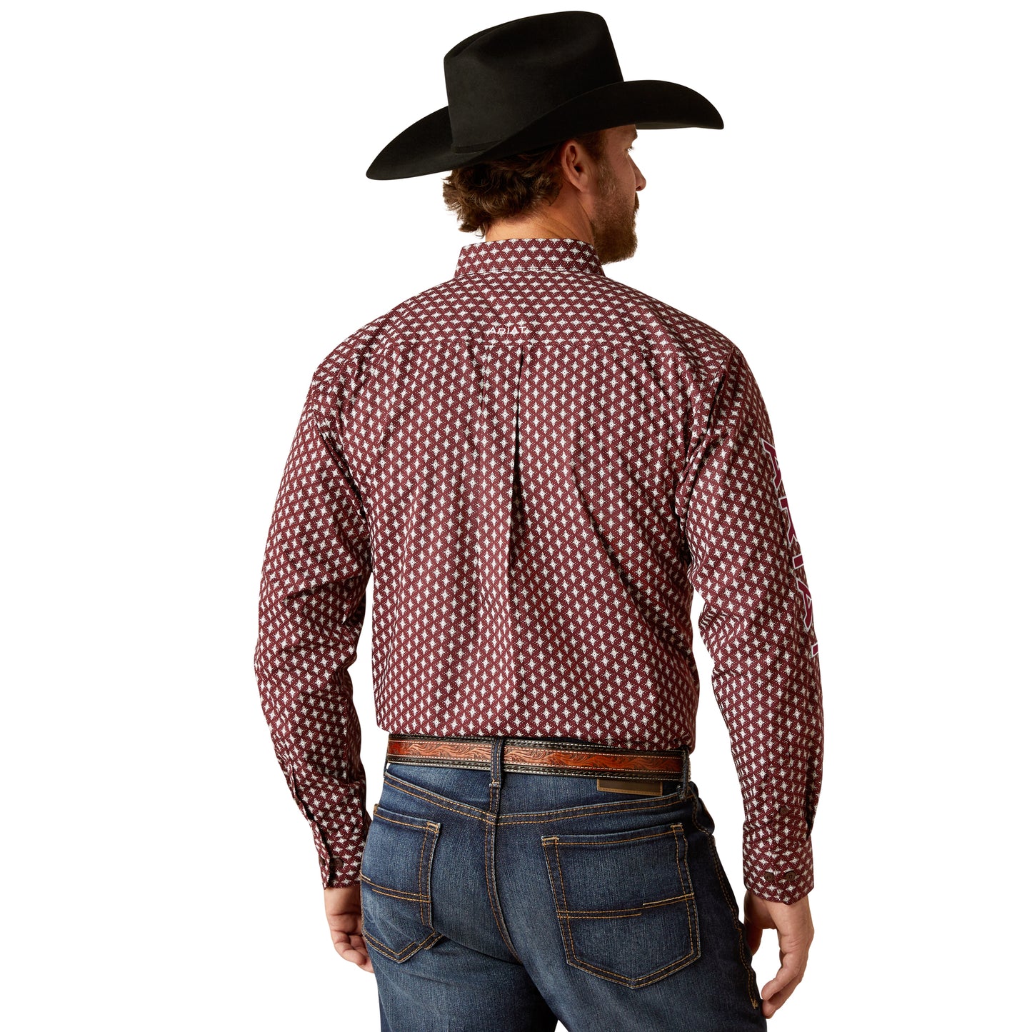 Ariat MN Team Omar Classic Fit Burgundy/White Shirt 10054055