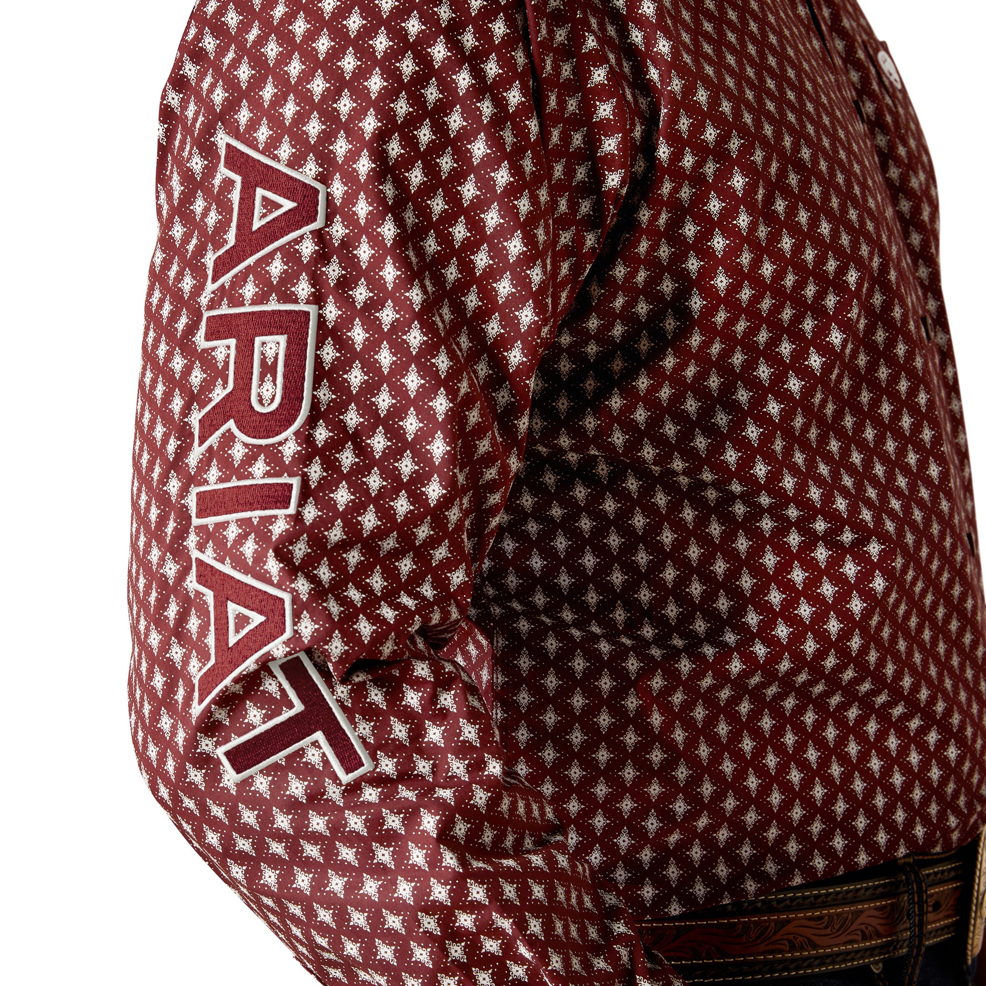 Ariat MN Team Omar Classic Fit Burgundy/White Shirt 10054055