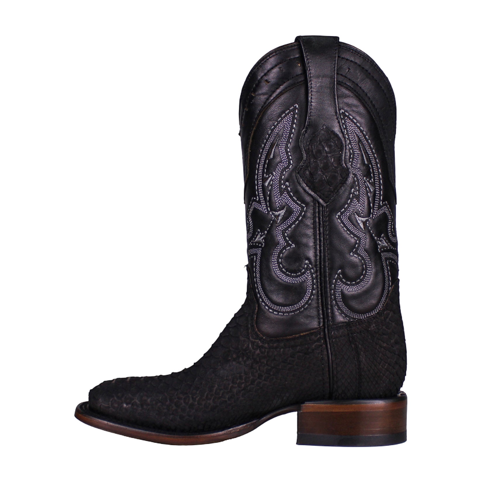 Cerrito MN Python Square Toe Boot ISB227C Black