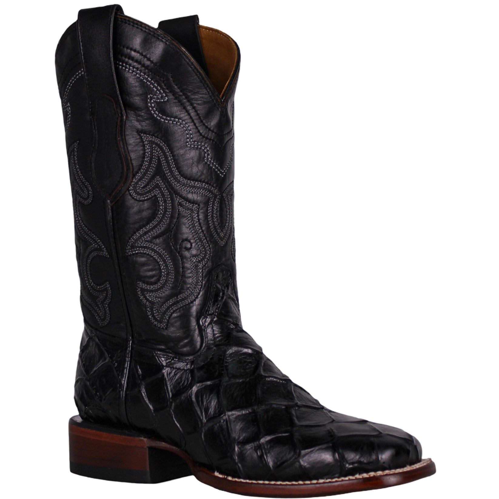 Cerrito MN Print Pirarucu Square Toe Boot ISB309C Black