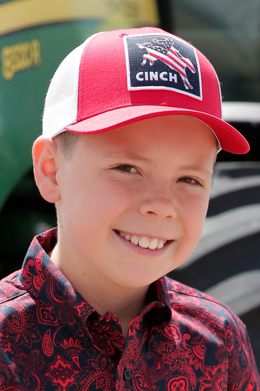 Cinch Boy's Flexfit Cap - Red
