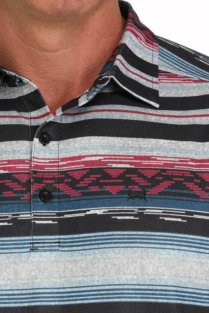Cinch Men Southwestern Print Polo Shirt MTK1865031