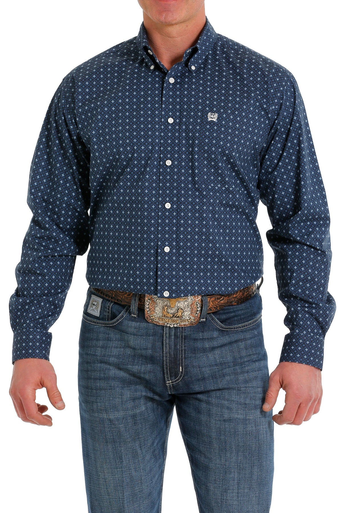 Cinch MN Geo Print Light Blue MTW1105508 Shirt