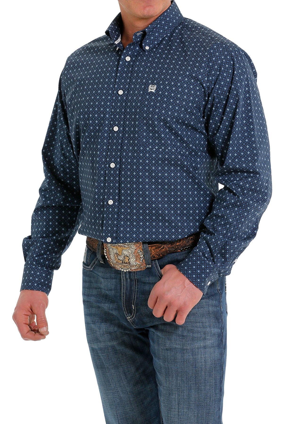 Cinch MN Geo Print Light Blue MTW1105508 Shirt