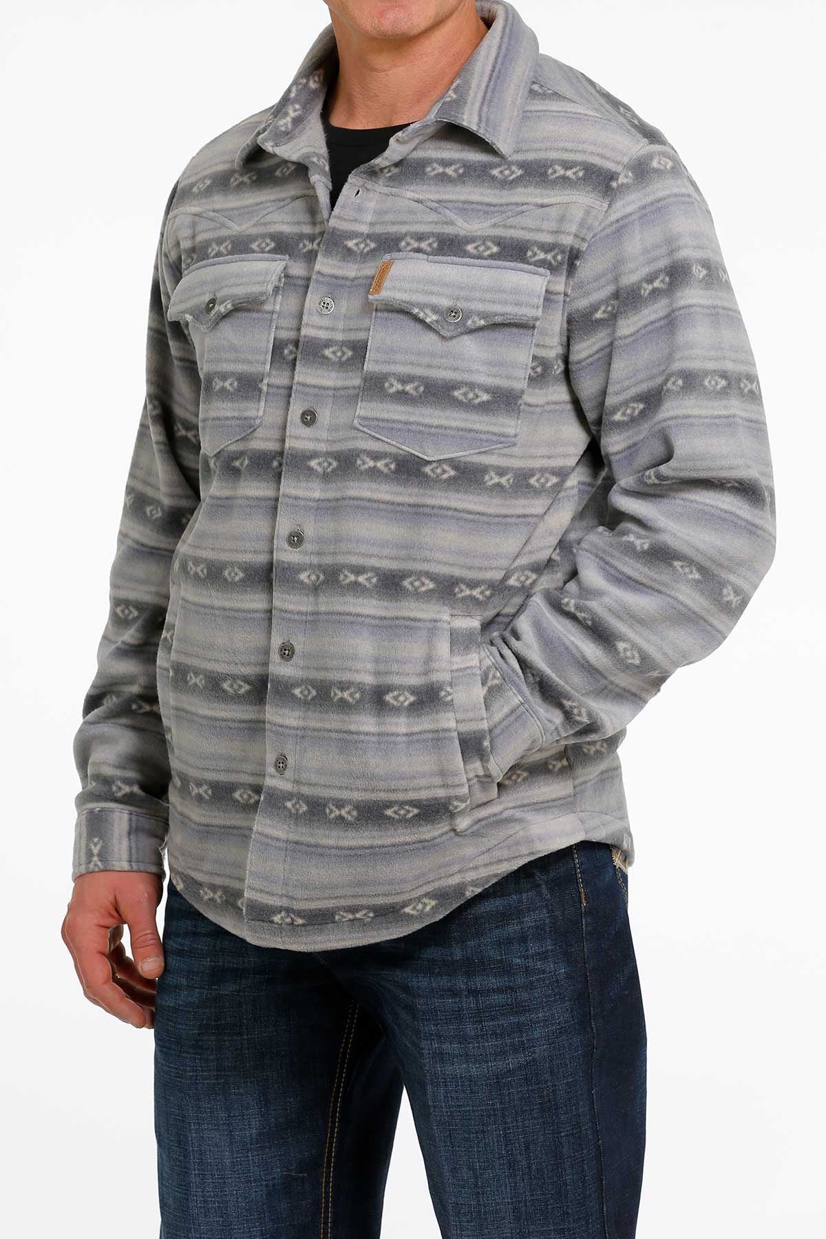Cinch Men Blue Fleece Shirt Jacket MWJ1580001