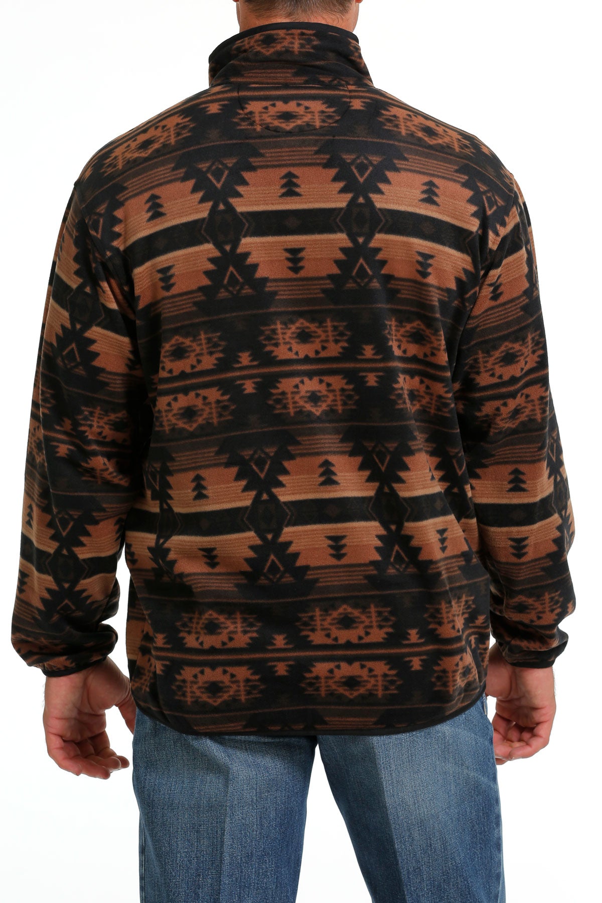 Cinch MN Black Aztec MWK1514018 Print Polar Fleece Pullover