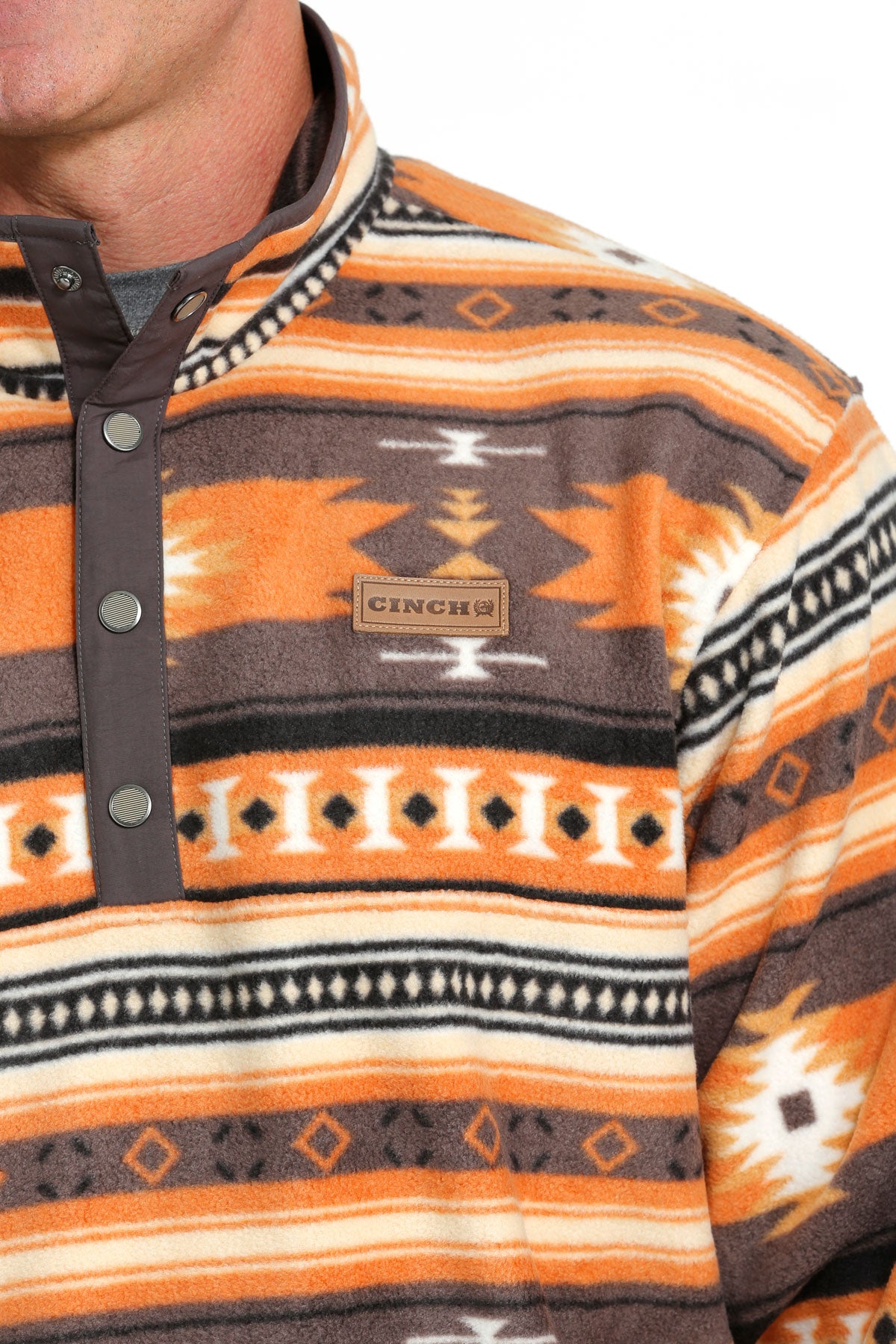 Cinch Men Southwestern Print Polar Fleece Pullover MWK1514019
