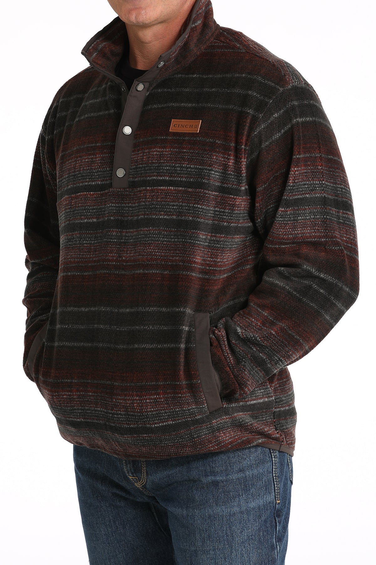 Cinch Men Brown Polar Fleece Pullover MWK1514023