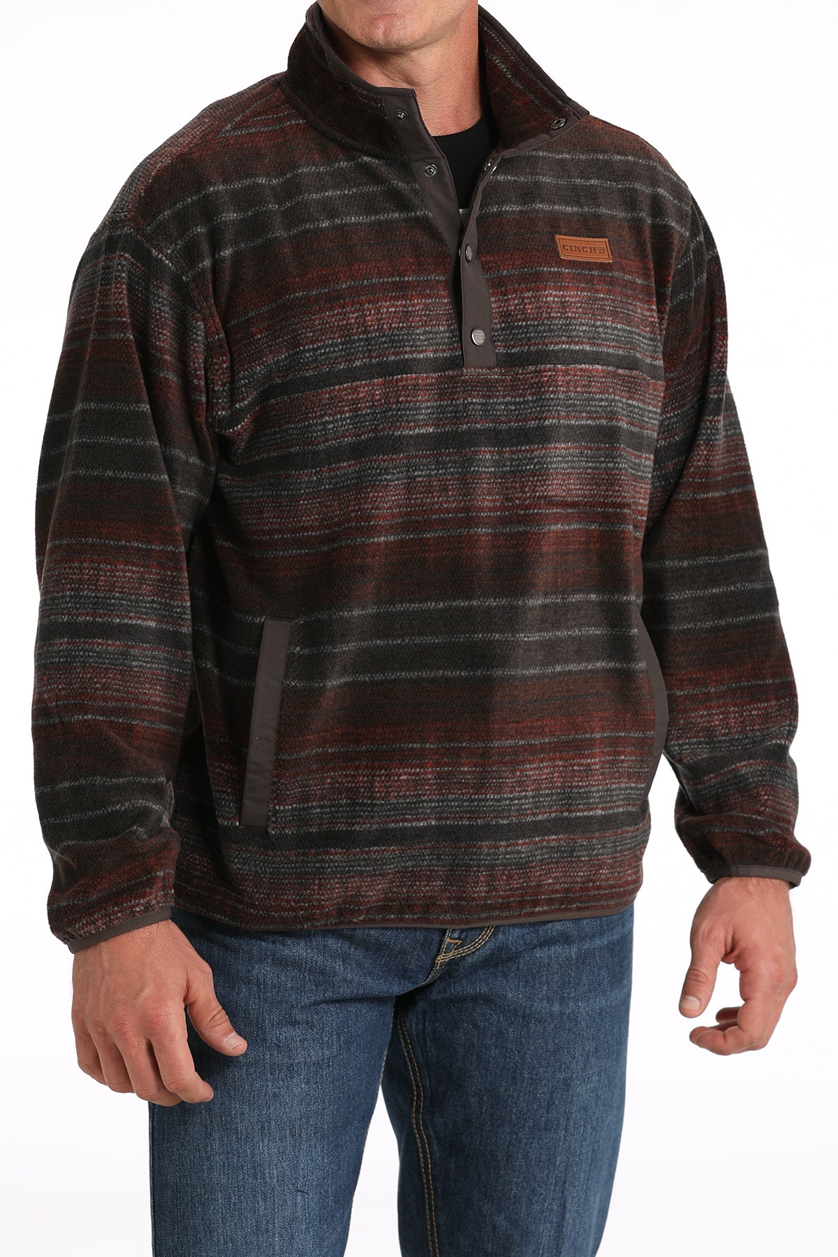 Cinch Men Brown Polar Fleece Pullover MWK1514023