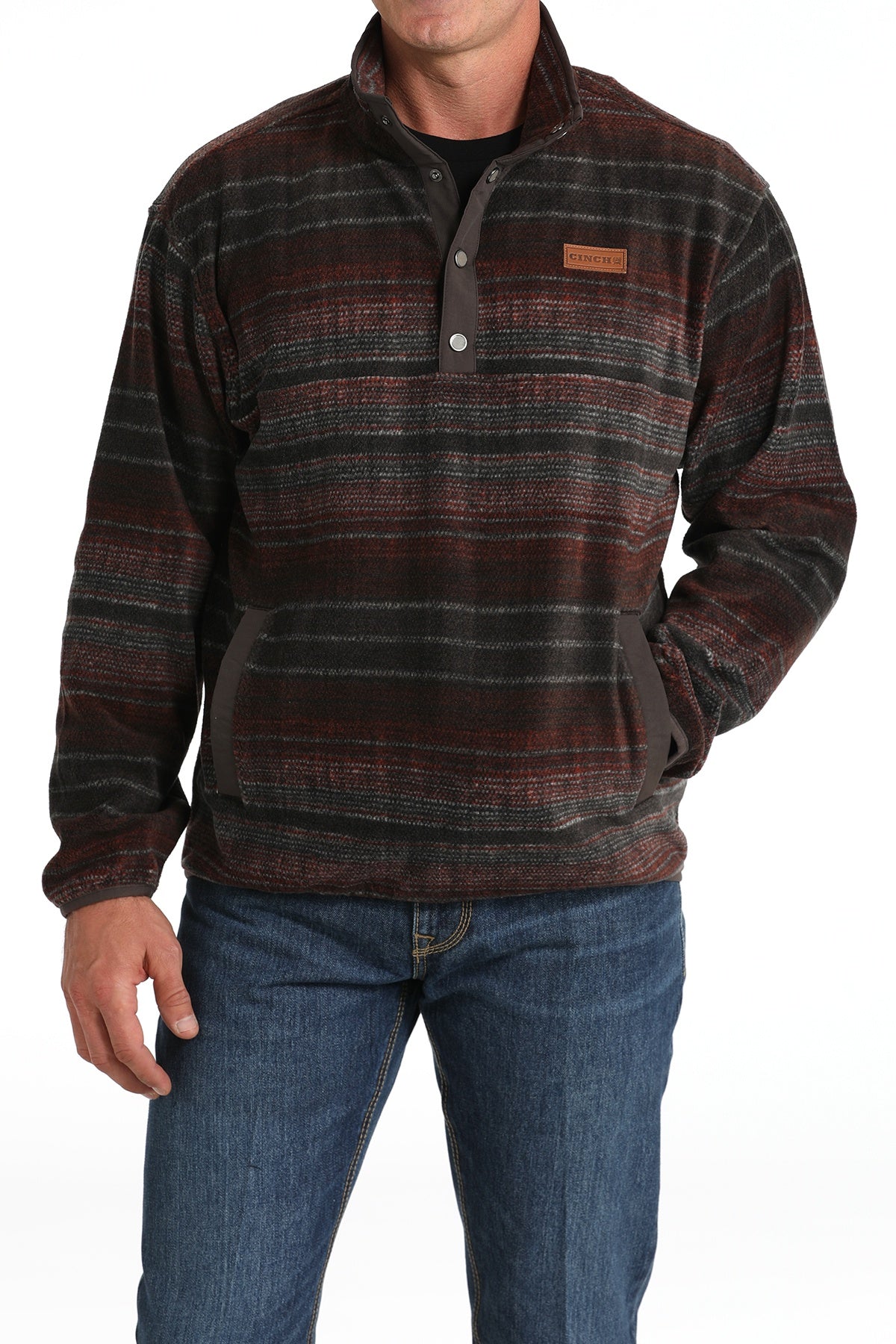 Cinch Men Brown Polar Fleece Pullover MWK1514023