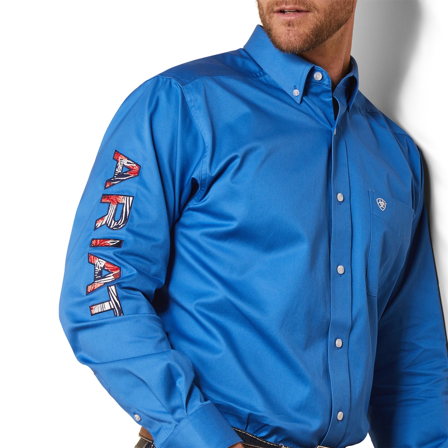 Ariat Men Team Logo Twill Fitted Shirt