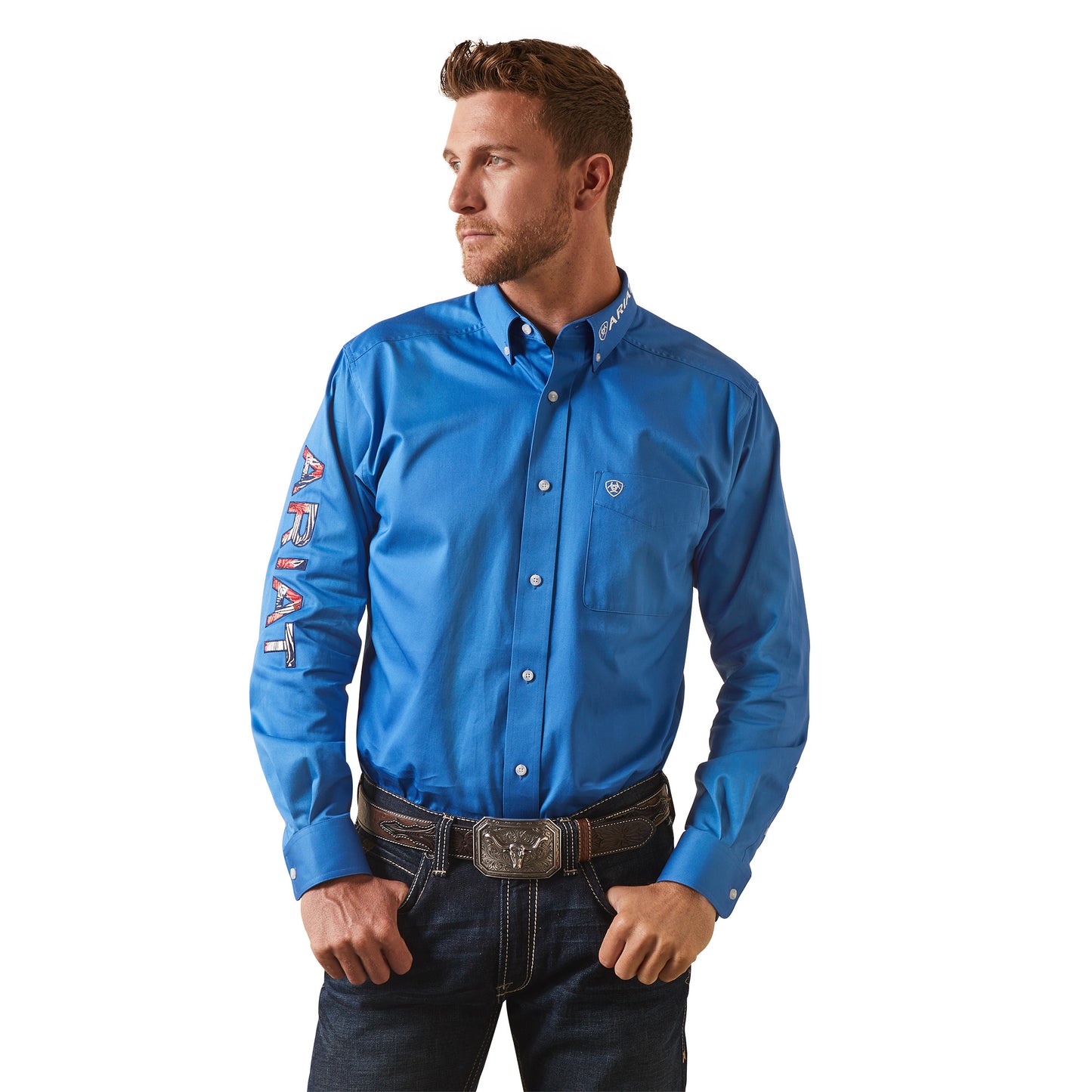 Ariat Men Team Logo Twill Fitted Shirt