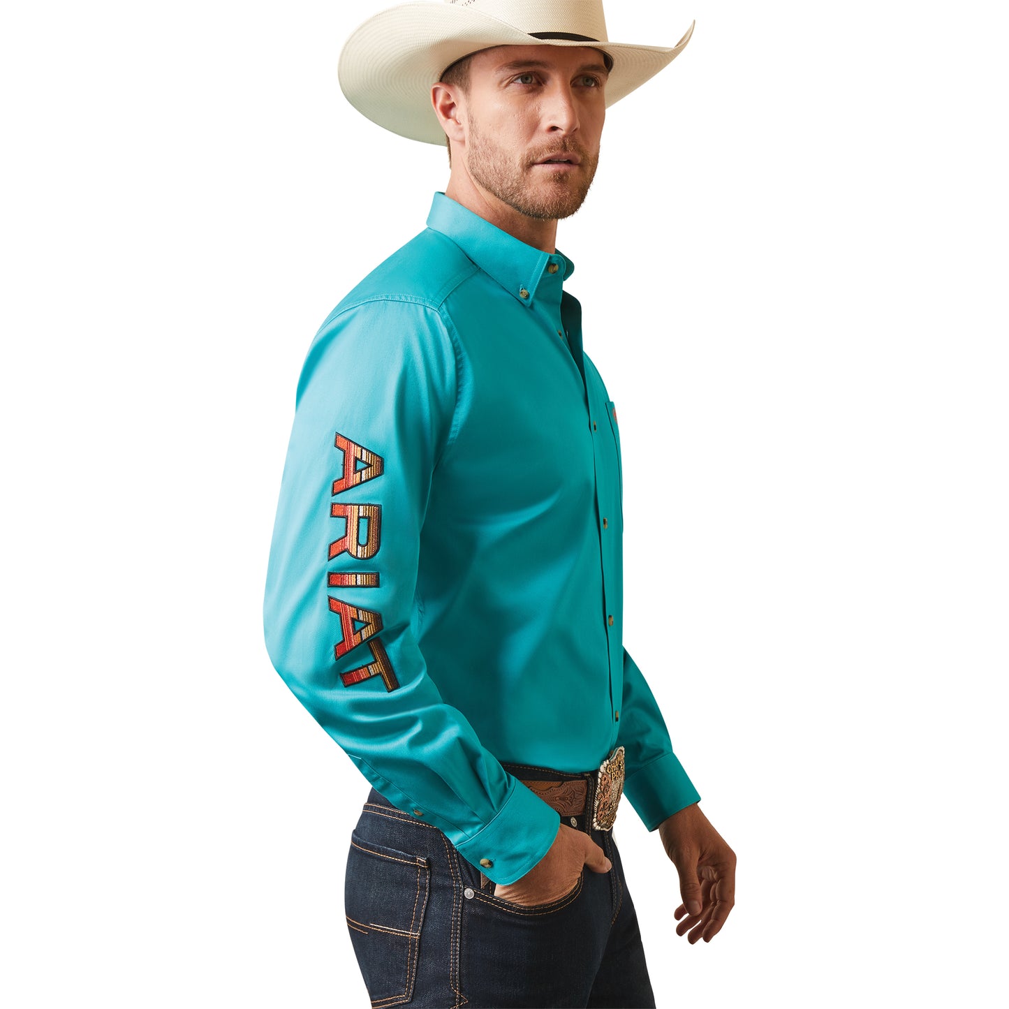 Ariat Men Team Logo Twill Fitted Shirt