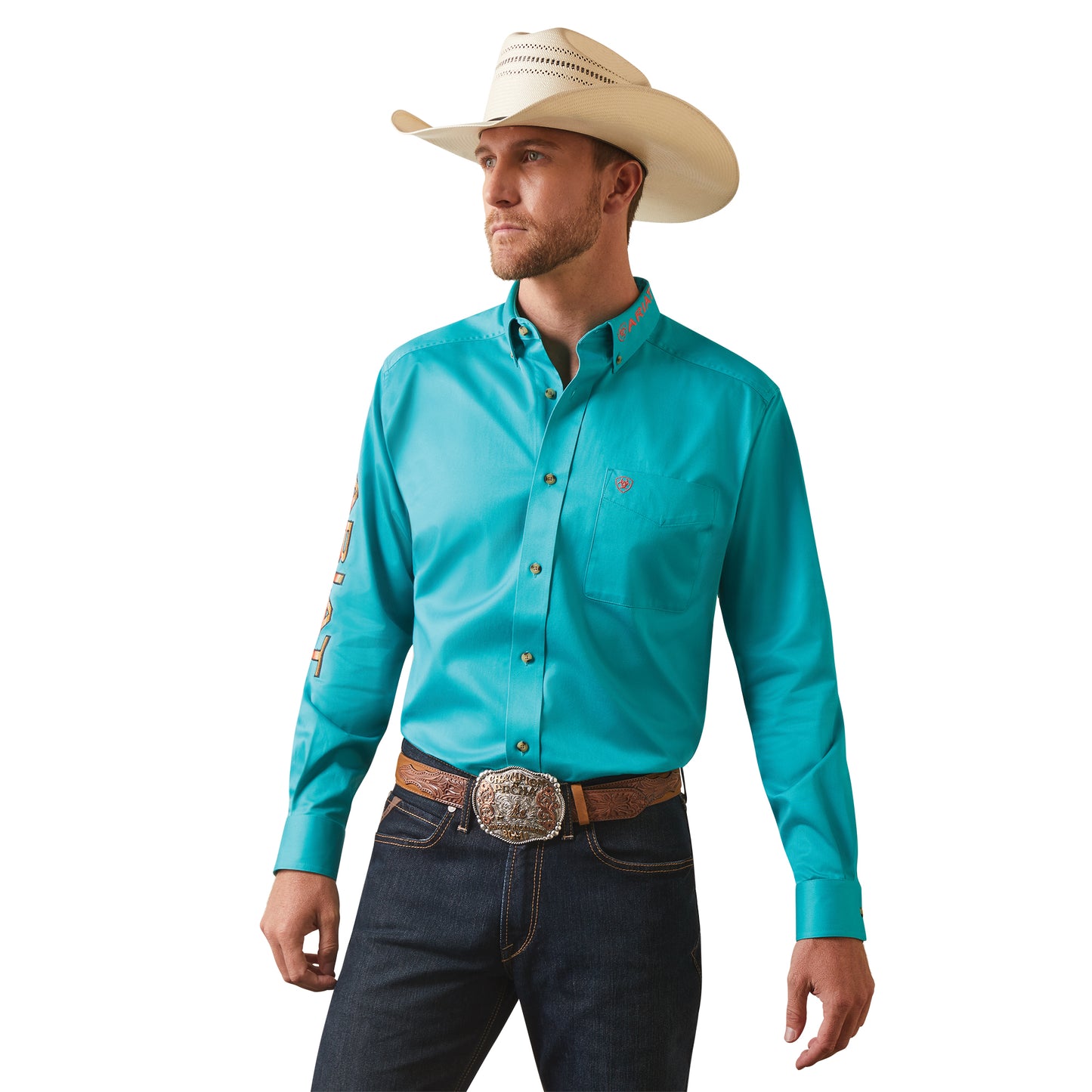 Ariat Men Team Logo Twill Fitted Shirt