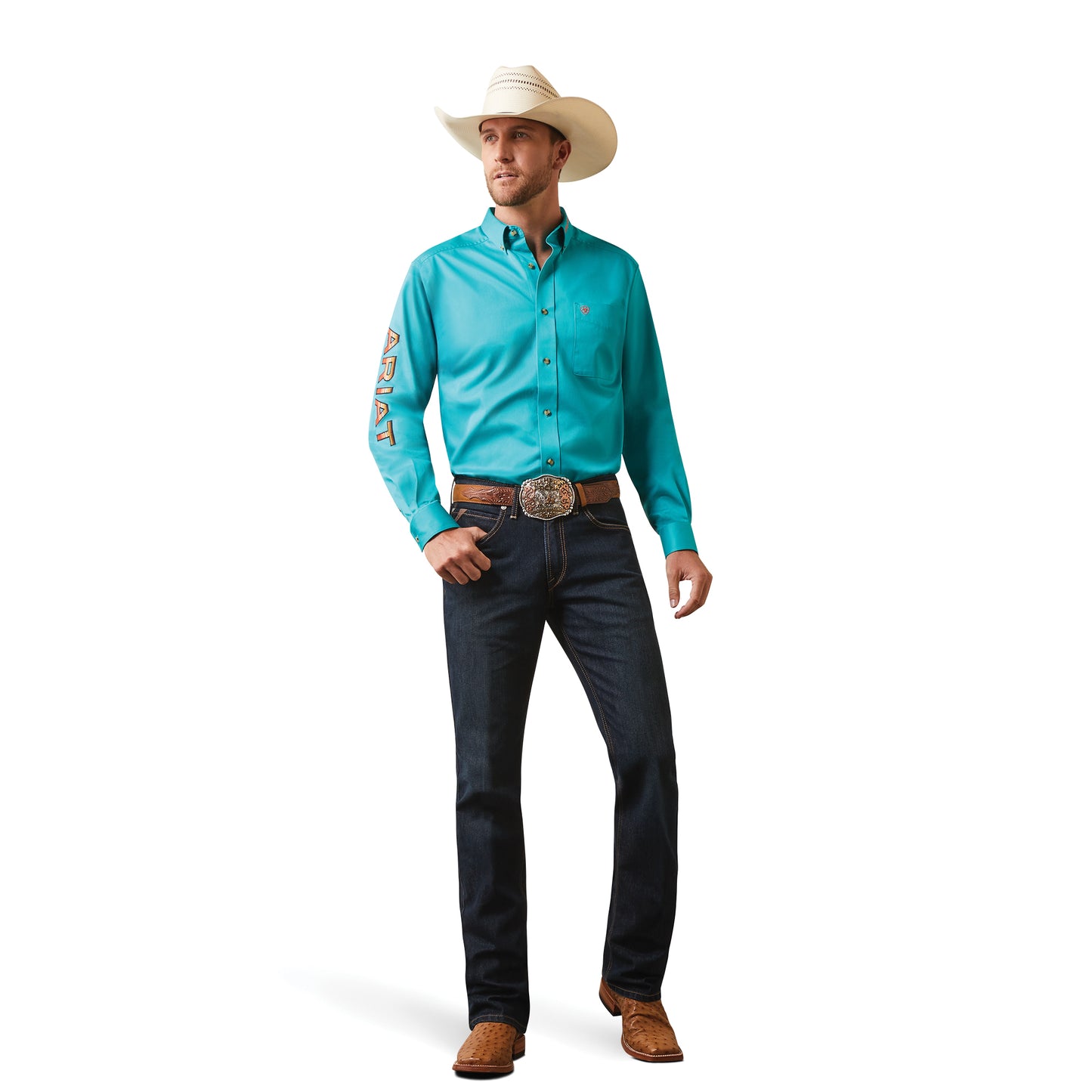 Ariat Men Team Logo Twill Fitted Shirt