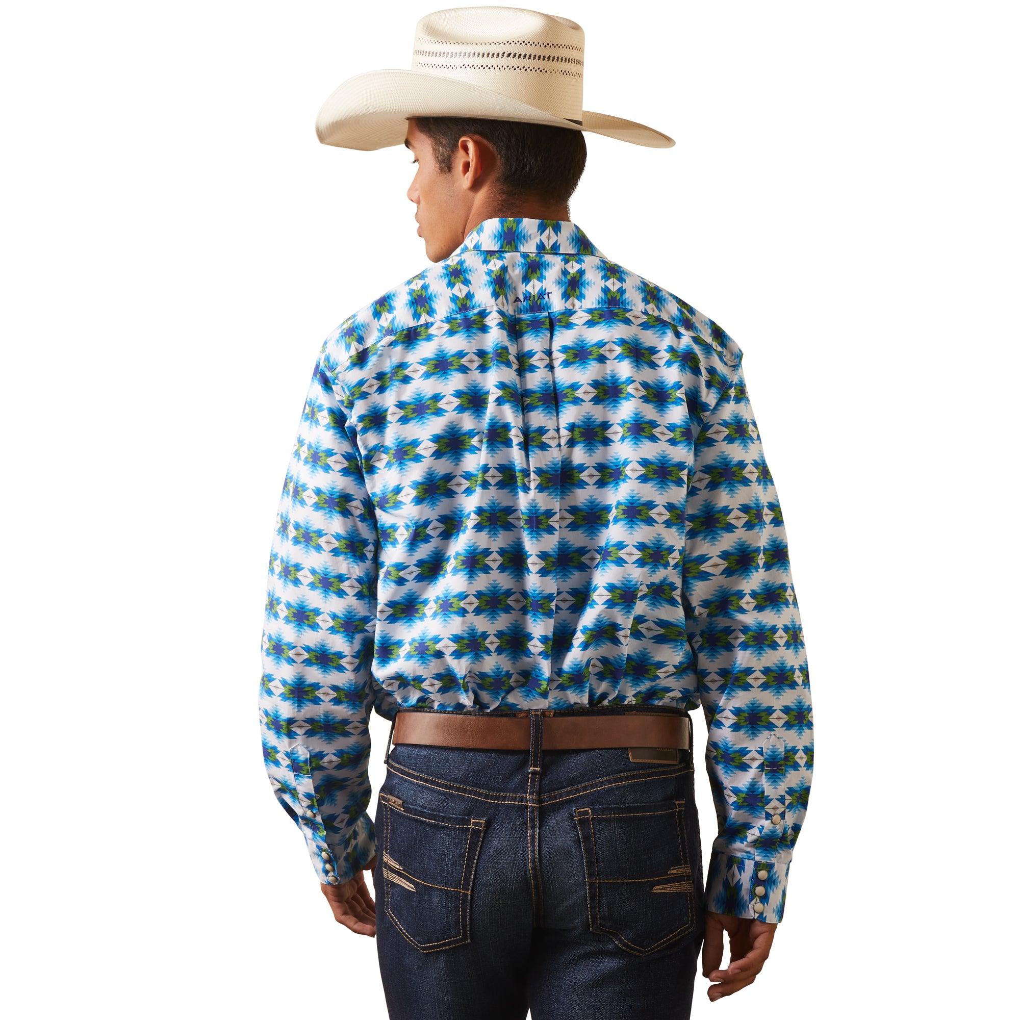 Ariat MN White/Blue Shirt 10043793
